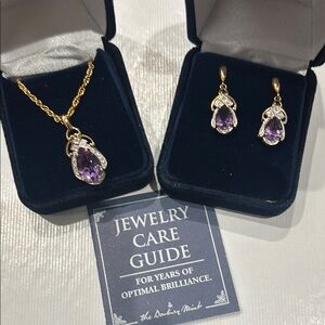 Elegant Gold and Purple Jewelry Set